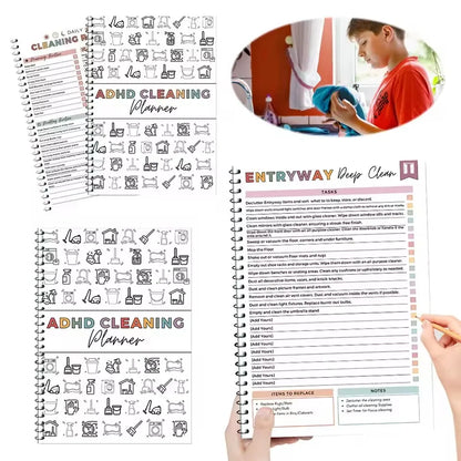 Transform Your Home with the ADHD Cleaning Planner Bundle – Your Ultimate Guide to a Tidy Space with Schedules, Tips, and Family Chore Charts