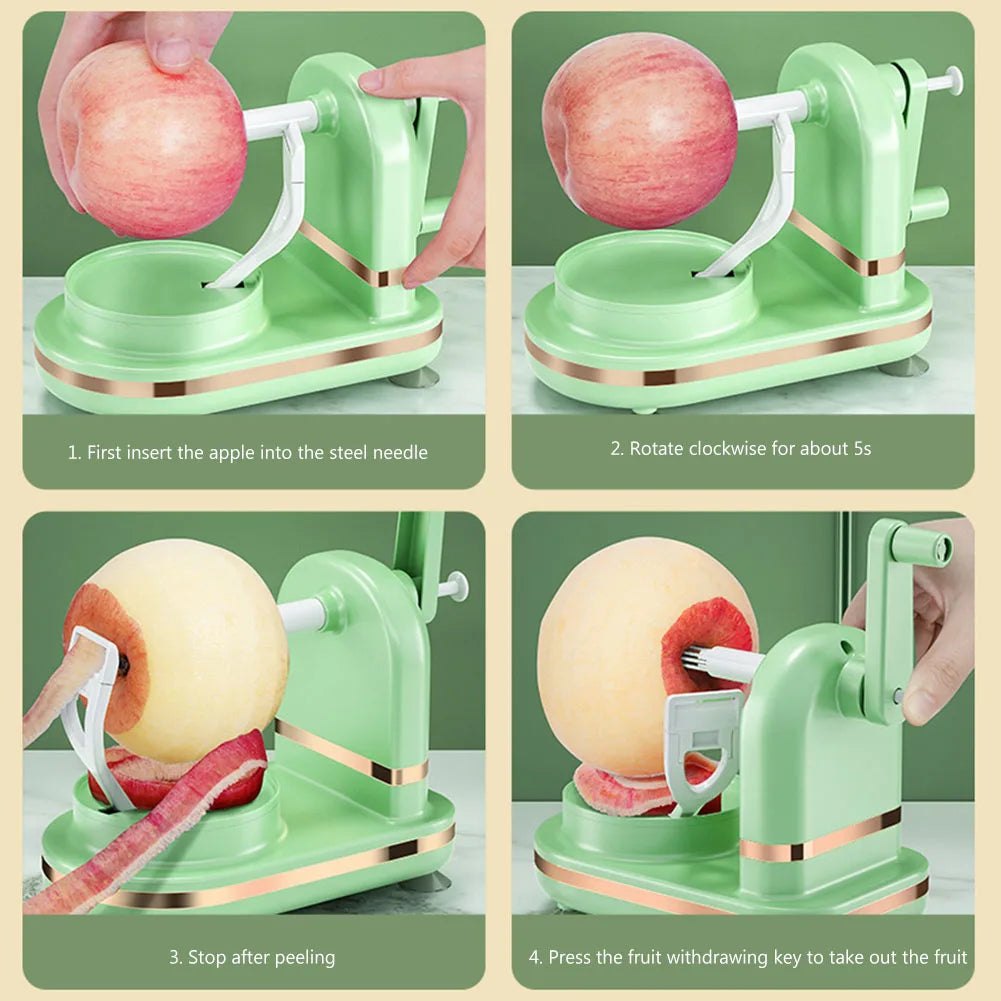 Effortless Apple Peeling: Manual Multifunctional Hand Crank Peeler with Stainless Steel Blades for Your Kitchen