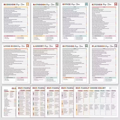 Transform Your Home with the ADHD Cleaning Planner Bundle – Your Ultimate Guide to a Tidy Space with Schedules, Tips, and Family Chore Charts